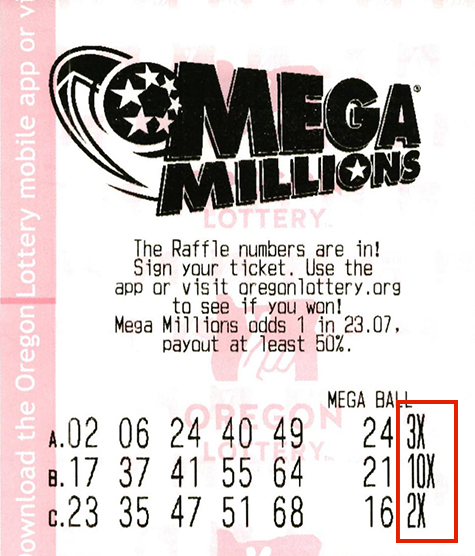 메가밀리언 무작위 배수 옵션 예시